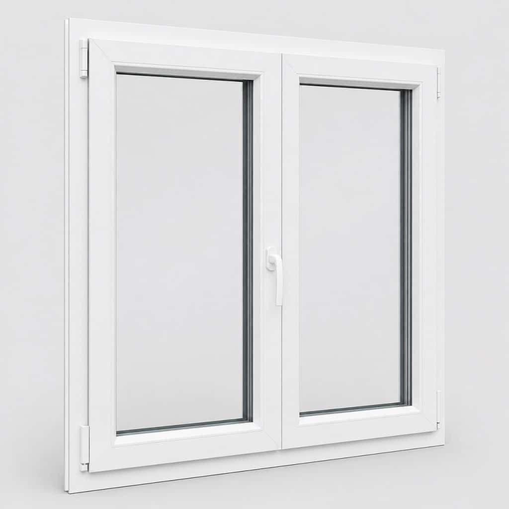 Fenêtre PVC triple vitrage, vue de face