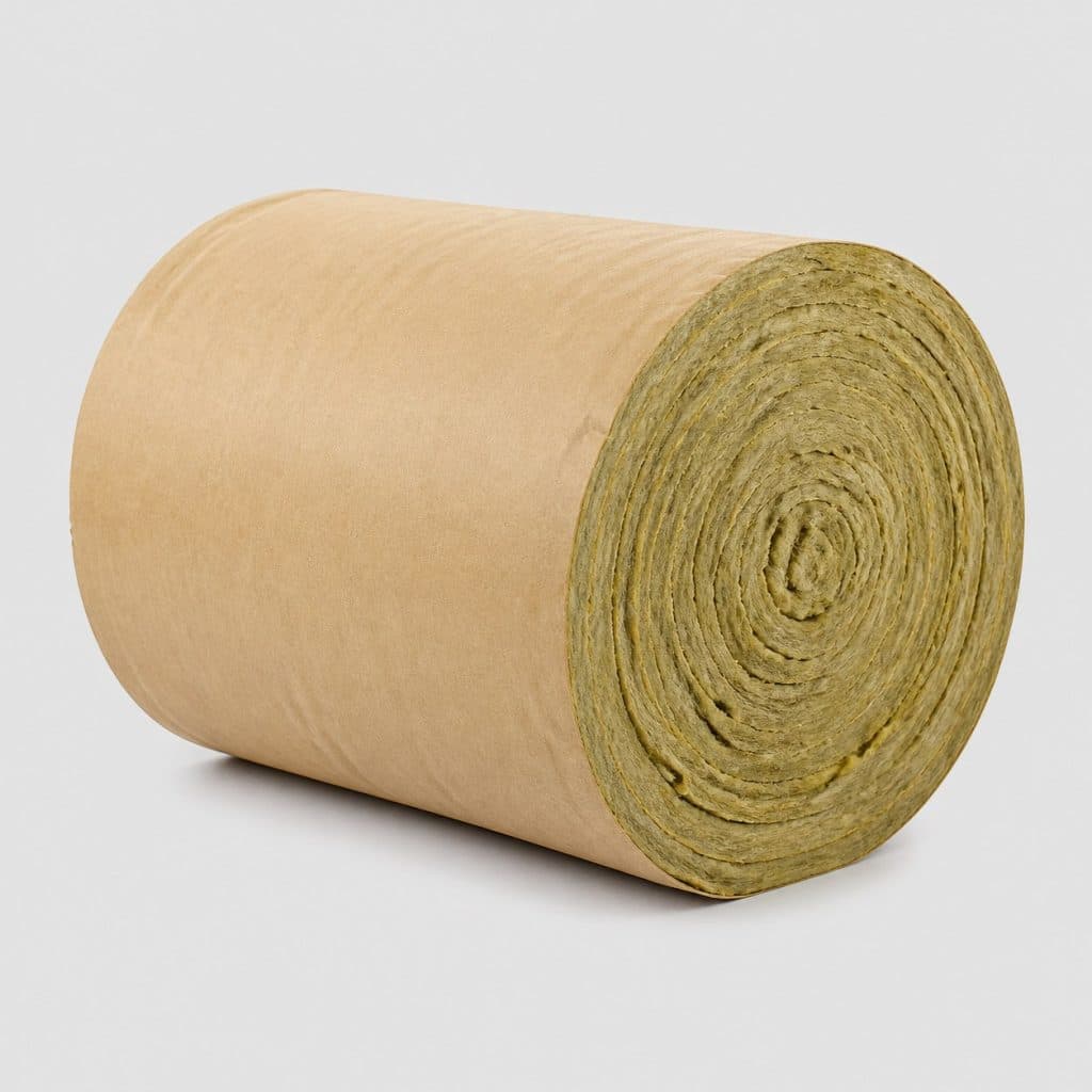 Rouleau de laine de roche kraft 200 mm, vue de face