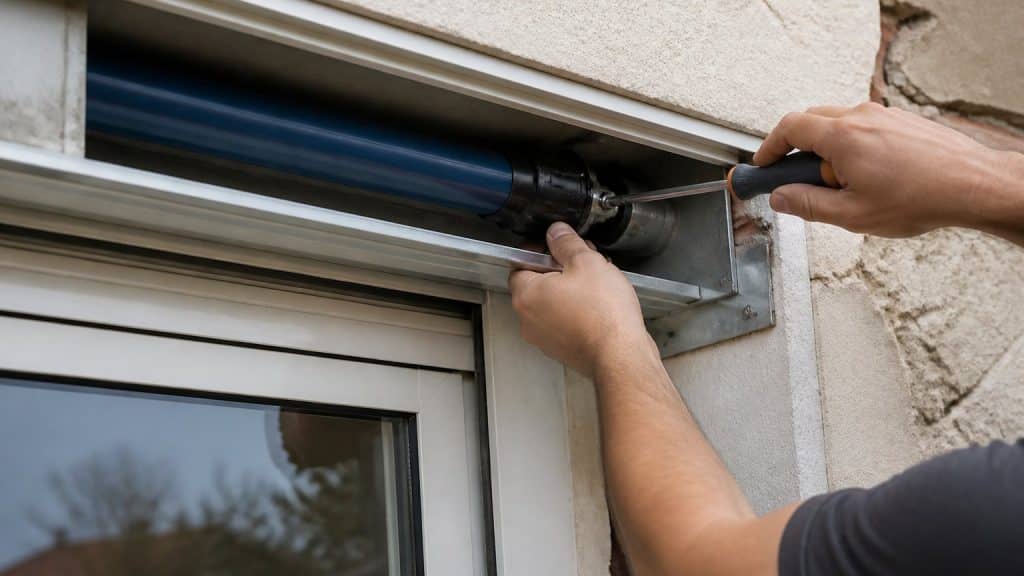 Installation d'un moteur de volet roulant dans un coffre lors d'une rénovation