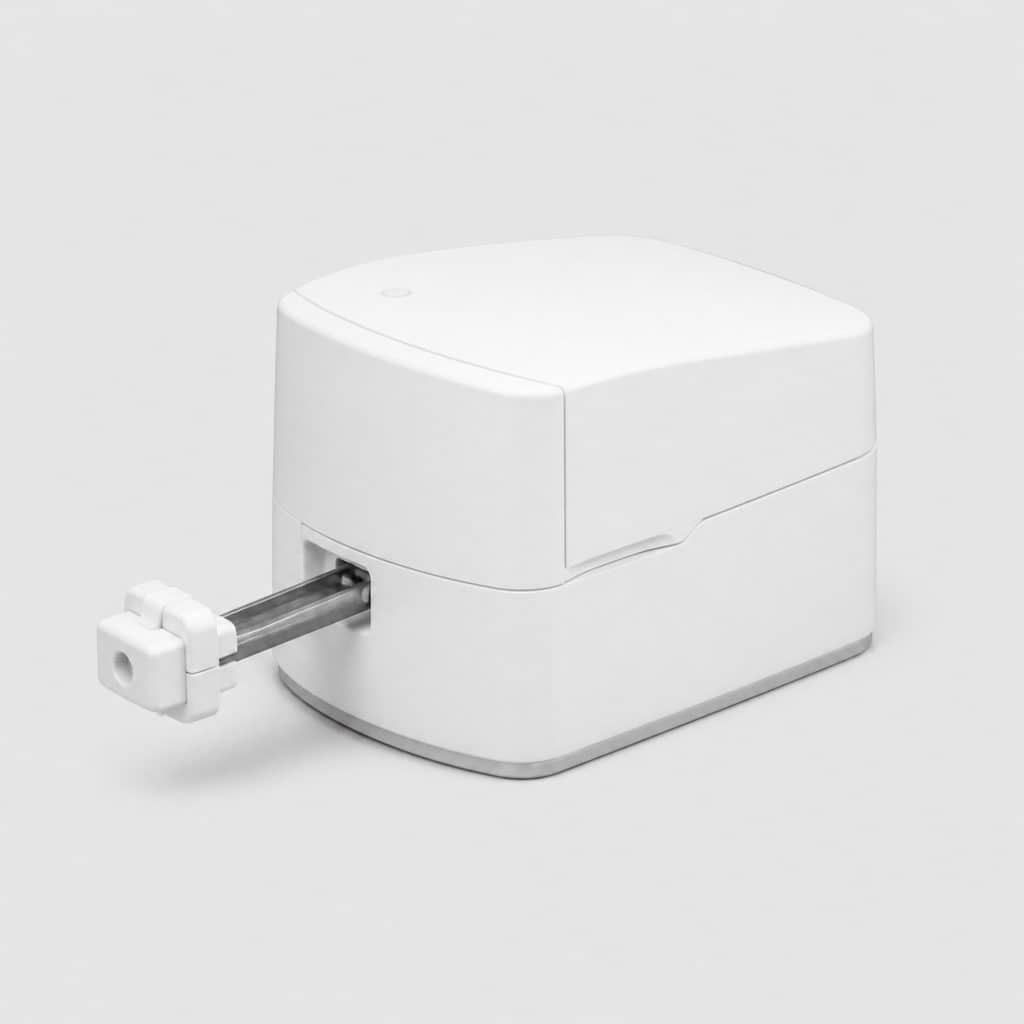 Moteur compact pour fenêtre de toit vu de face
