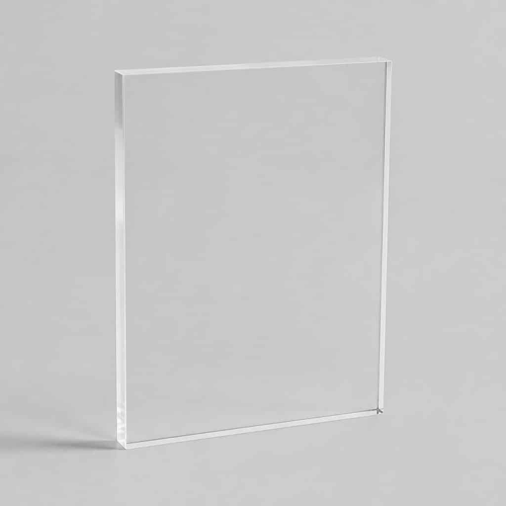 Plaque en plexiglas transparent 2 mm vue de face