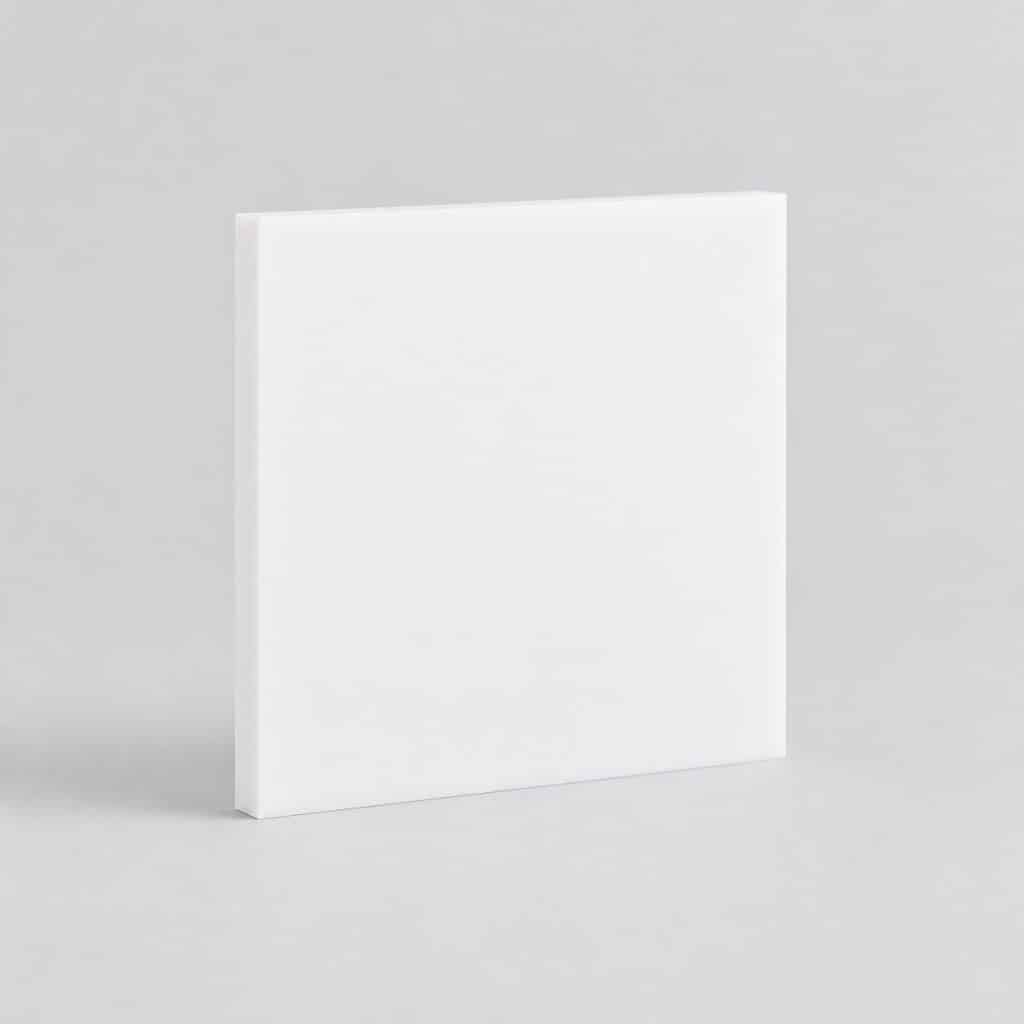 Plaque de plexiglas blanc vue de face