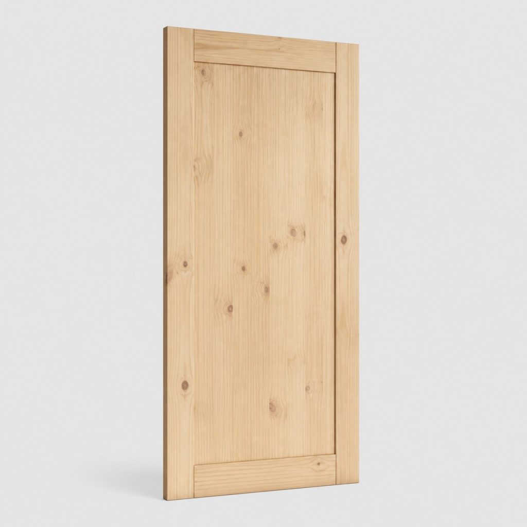 Porte de placard en bois massif brut vue de face
