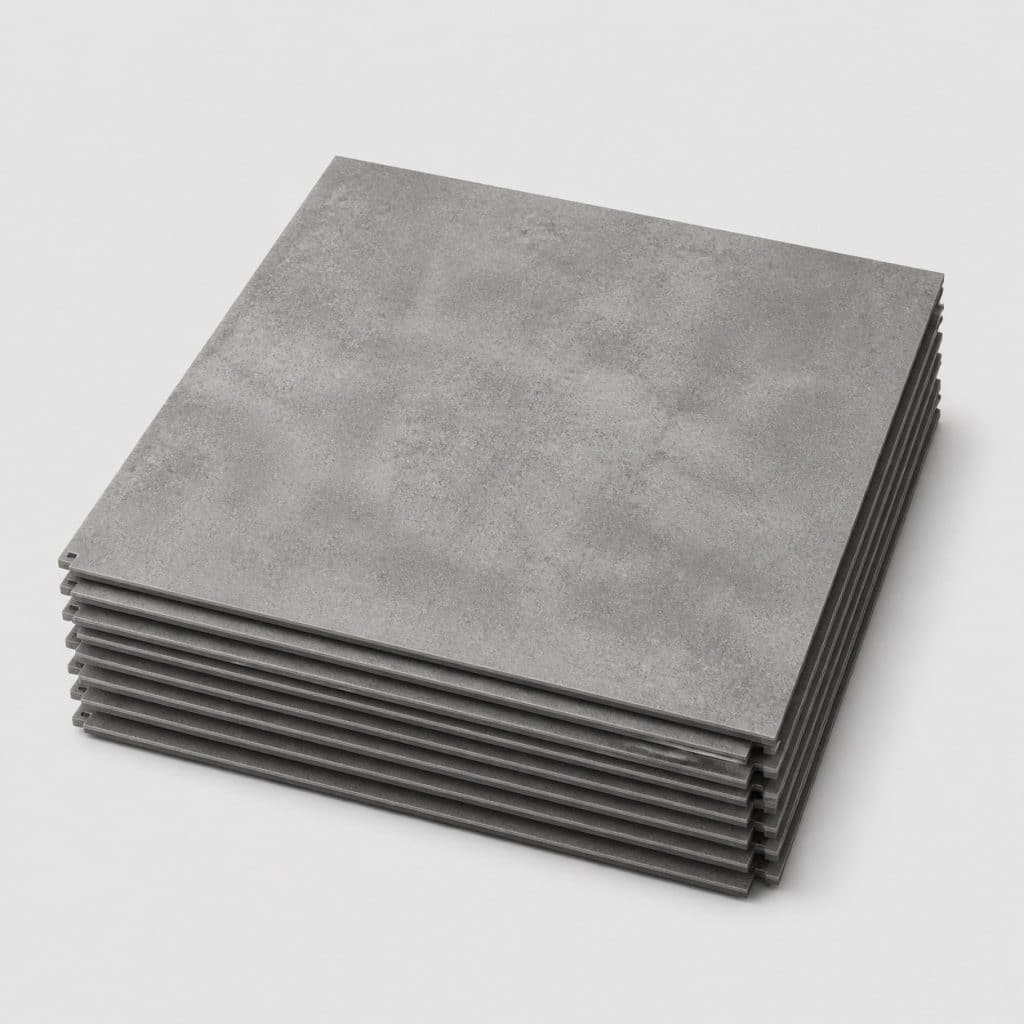 Dalle PVC clipsable effet béton gris vue de face