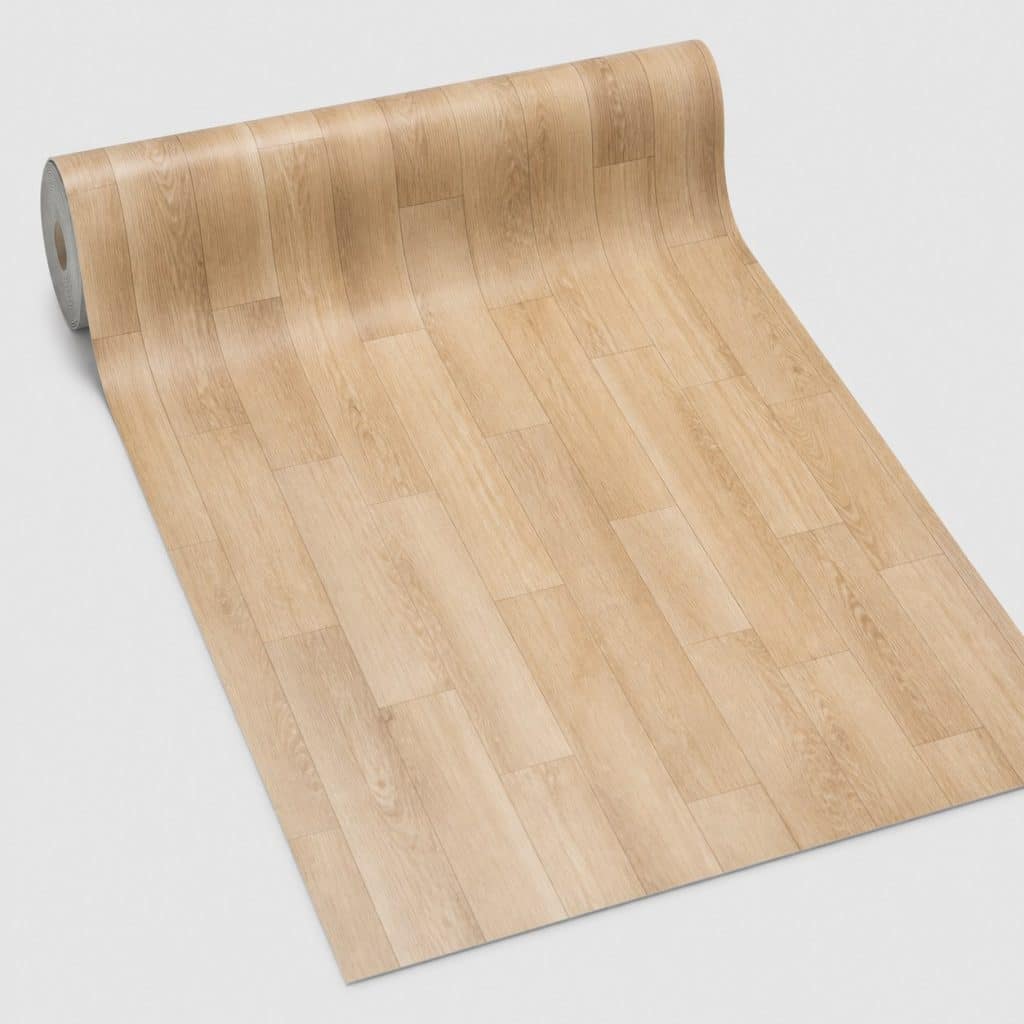 Sol PVC rouleau imitation parquet, vue de face