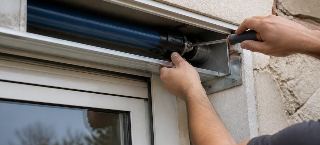 Installation d'un moteur de volet roulant dans un coffre lors d'une rénovation